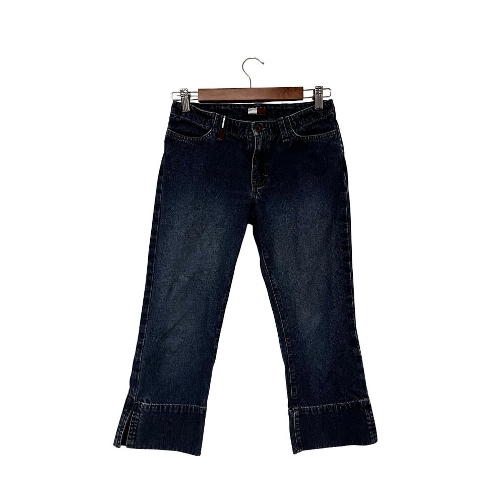 Tommy Jeans Dark Wash Women's Junior Capri Classic Fit Cotton Blend Size 5